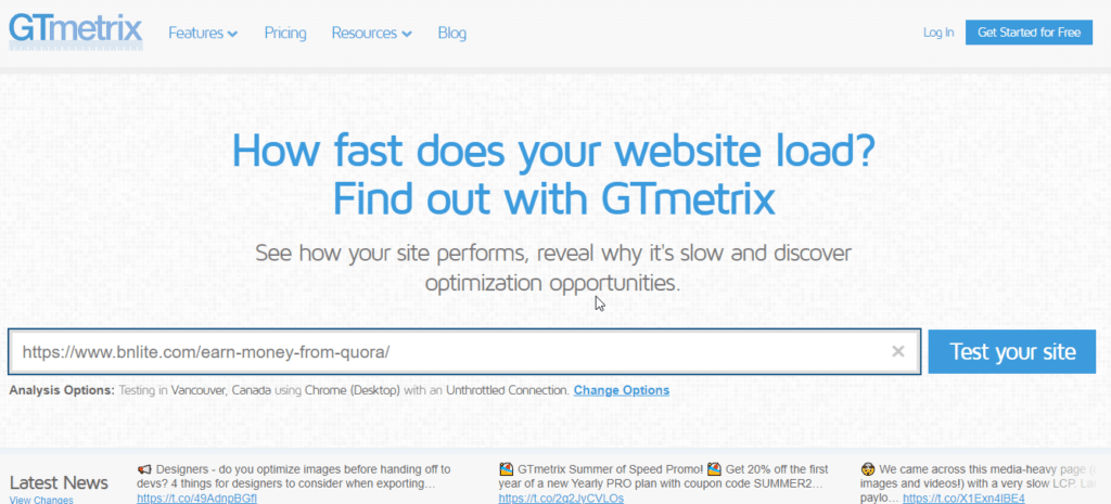 GTmetrix, a powerful and user-friendly tool