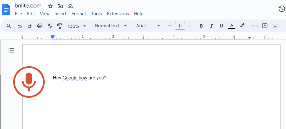 How to do speech to text on google docs