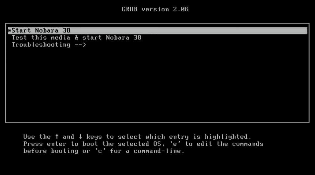 nobara linux review: boot file